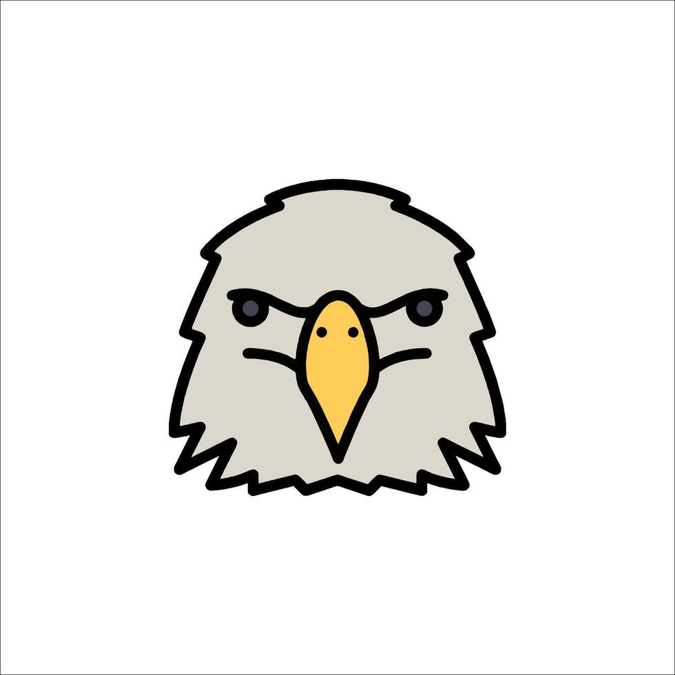An angry bald eagle head icon on a white background vector