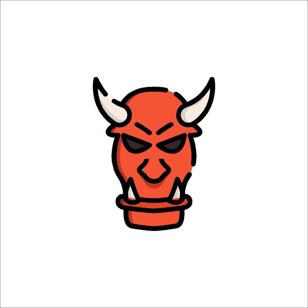 A red devil mask with horns on it vector