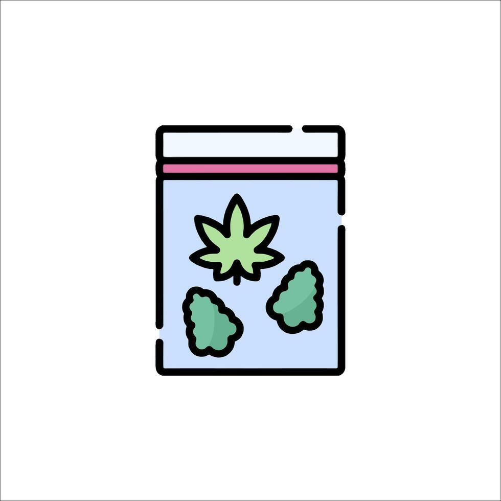 A marijuana jar with marijuana leaves inside vector