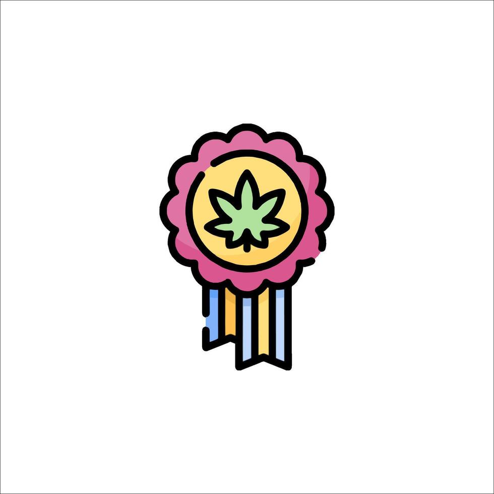 A marijuana award badge icon on a white background vector