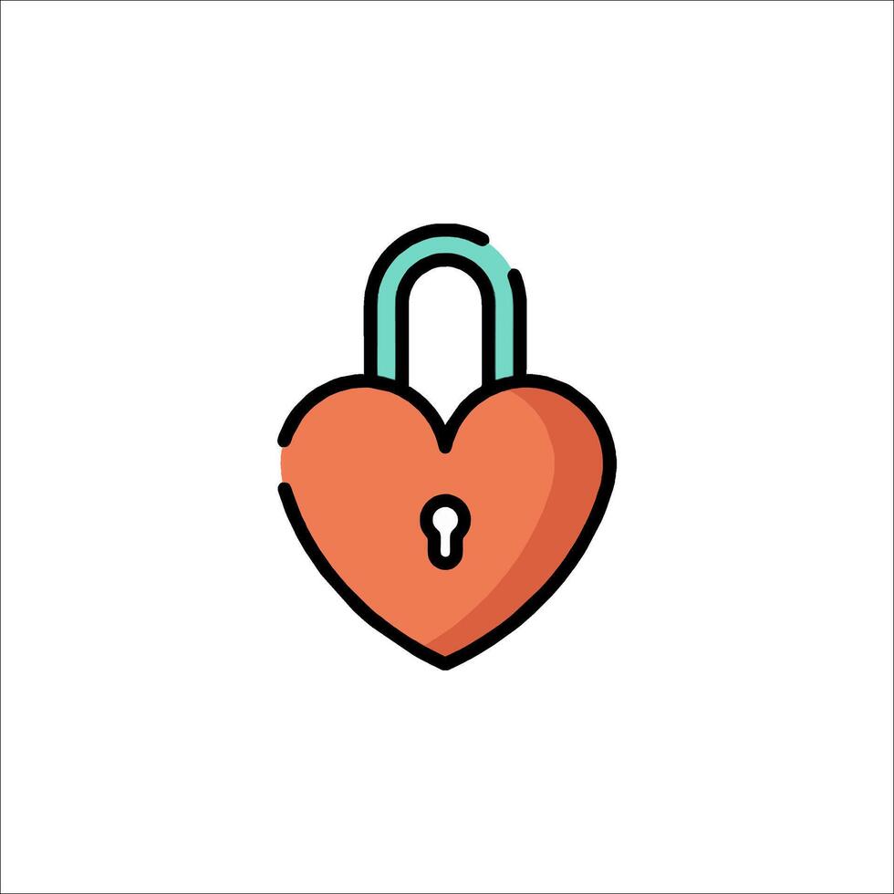 Love lock icon illustration vector