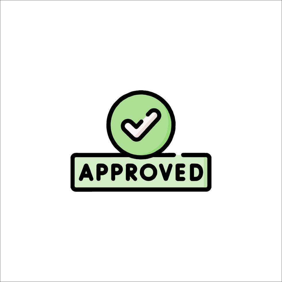 Approved icon illustration vector