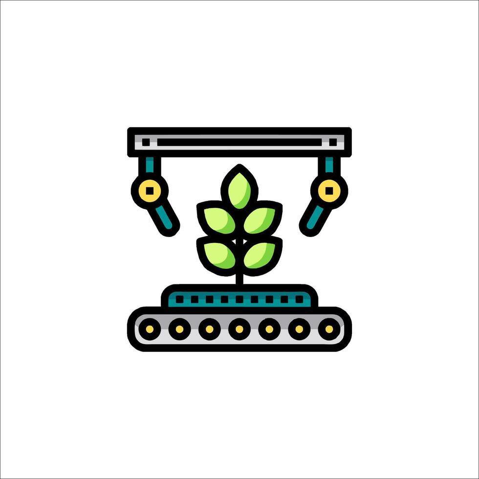 A plant growing on a machine icon vector