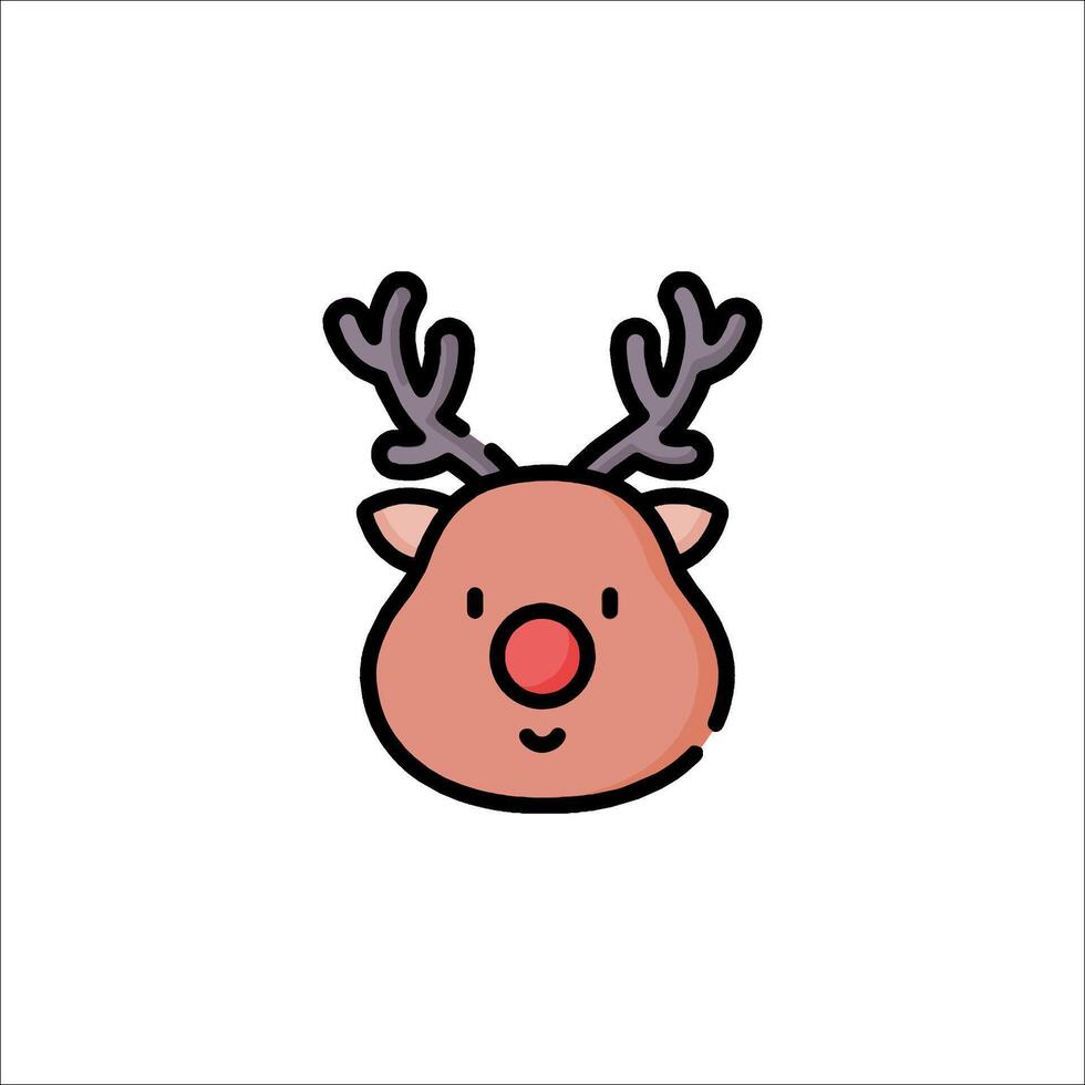 A cartoon reindeer head with antlers vector