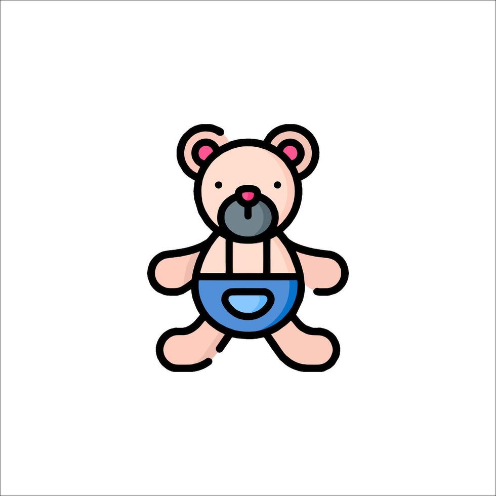 A teddy bear with a pacifier in its mouth vector