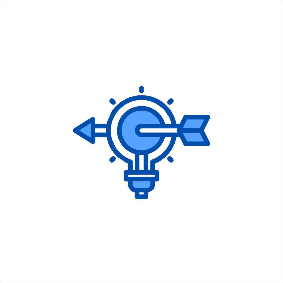 An arrow pointing to a light bulb icon vector
