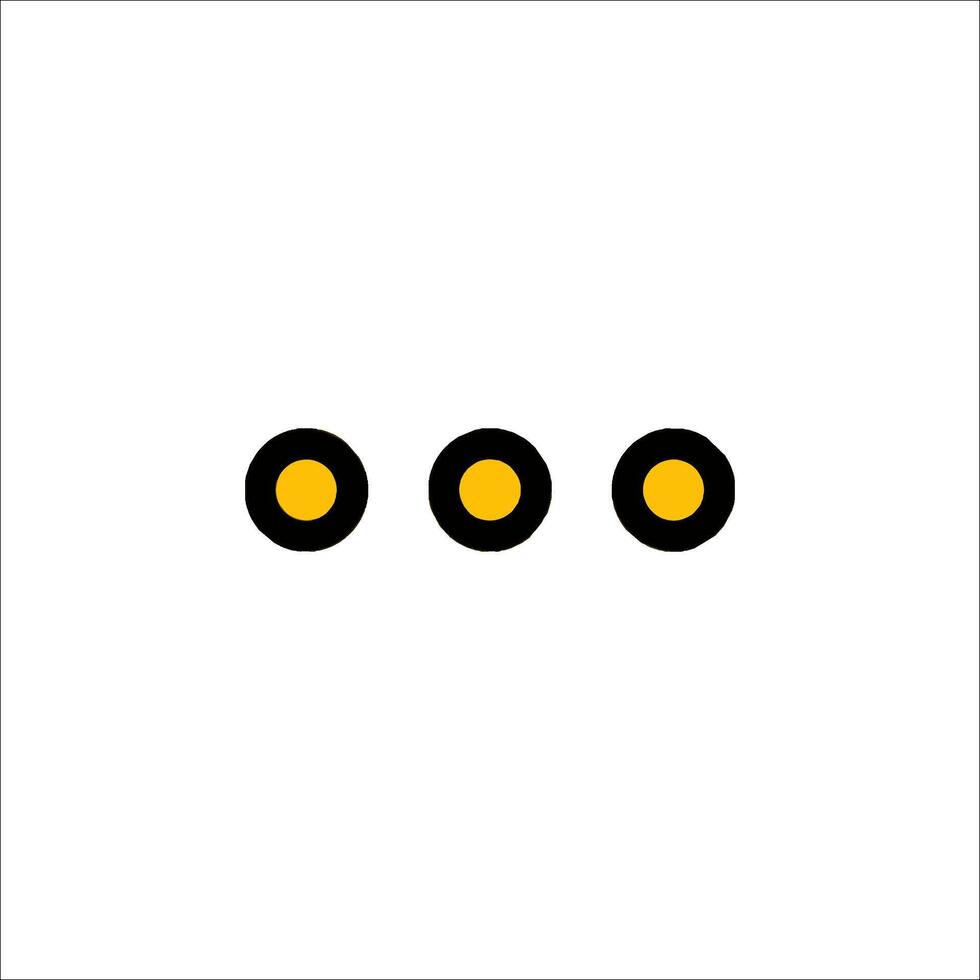 Three yellow dots on a white background vector