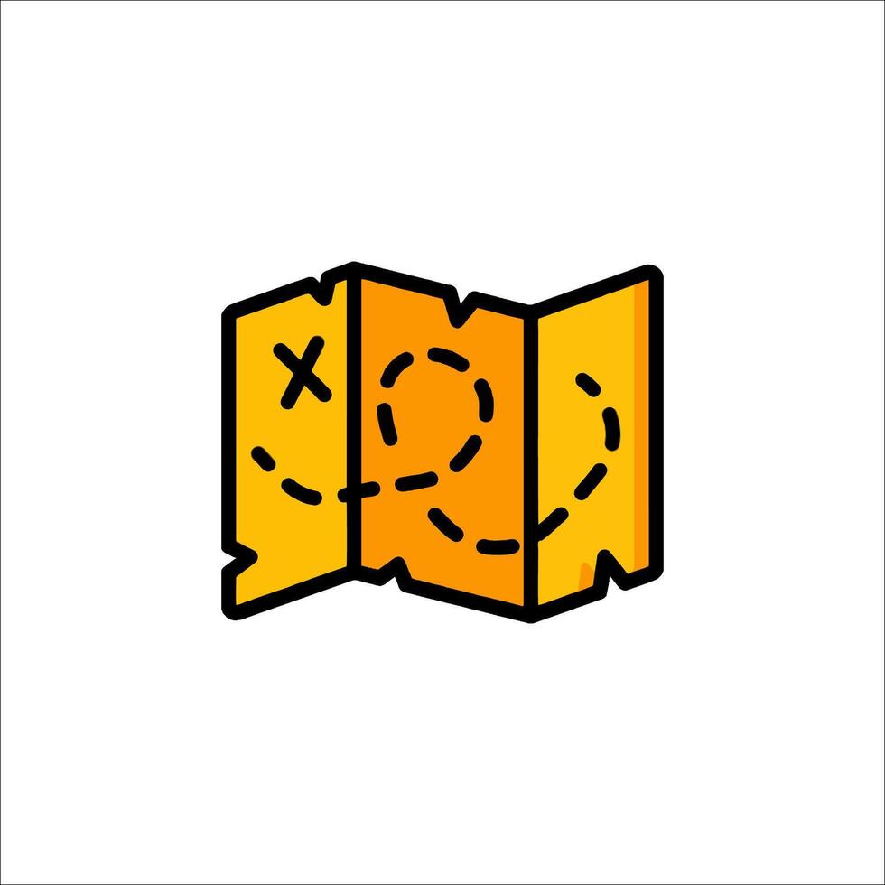 A map with a line through it and a dot on it vector