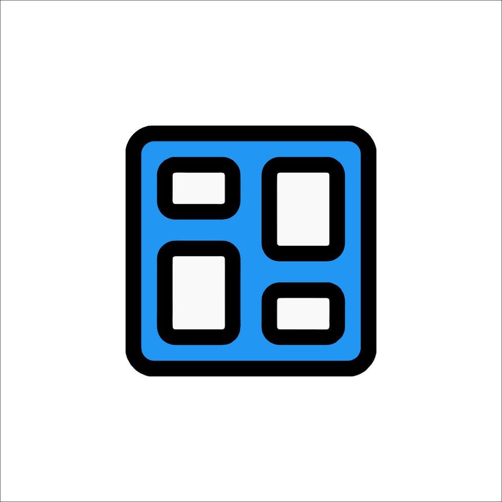 A square icon with blue and black squares vector