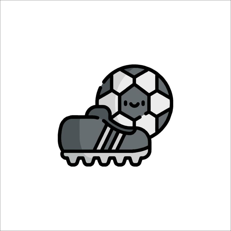 A soccer ball and shoe icon on a white background vector