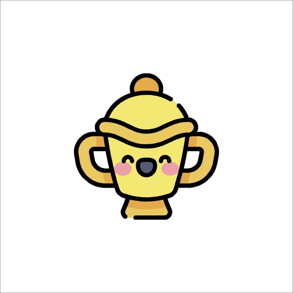 A cartoon cup with a face on it vector
