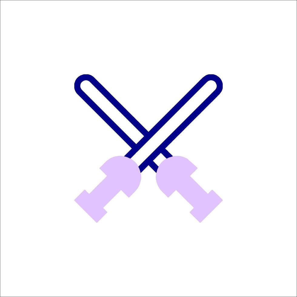Two crossed swords icon on white background vector