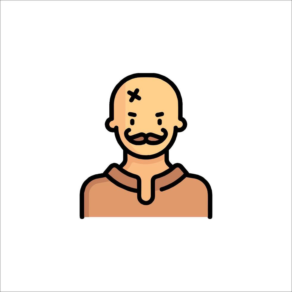 A bald man with a mustache and beard vector