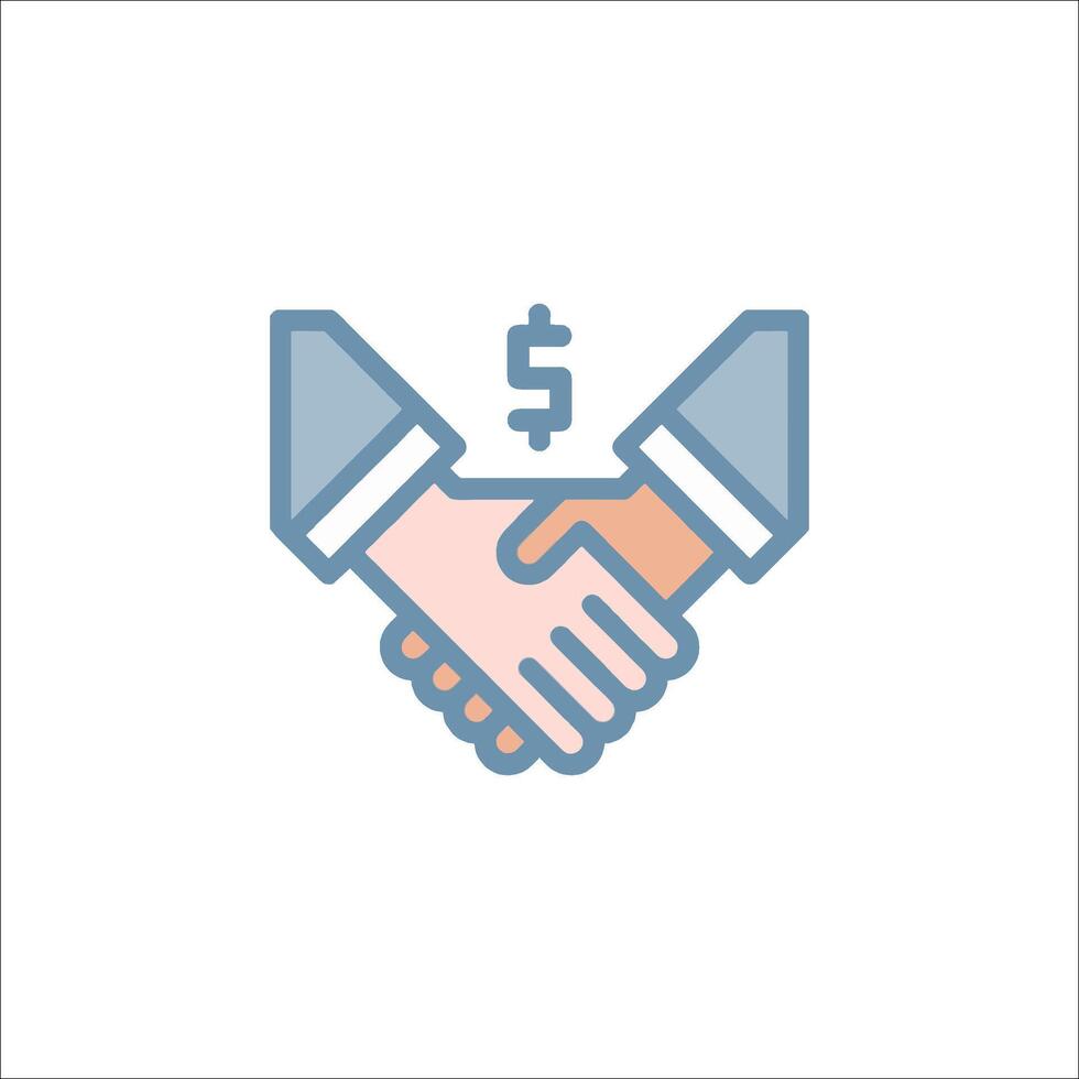 Handshake icon with dollar sign vector