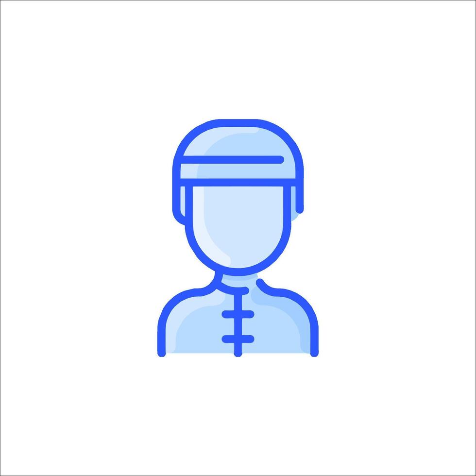A man in a hat and cap icon vector
