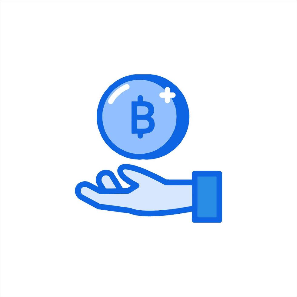 Bitcoin icon on white background vector