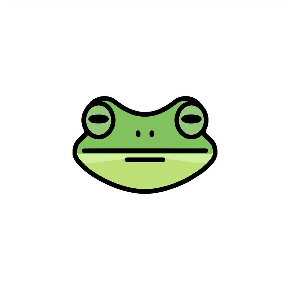 A green frog icon on a white background vector