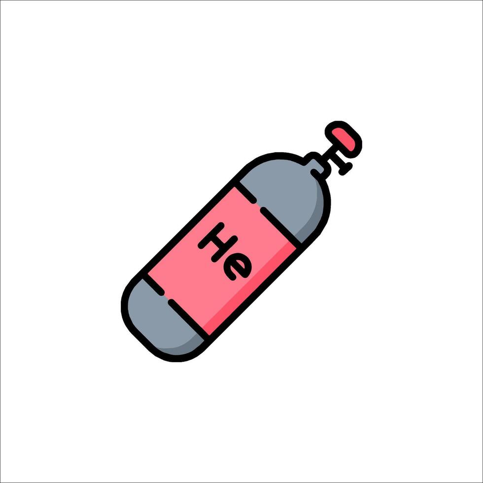 A gas bottle with the word he on it vector