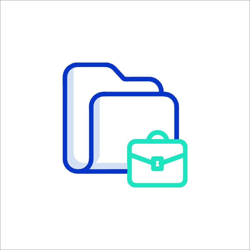 A folder with a briefcase icon vector
