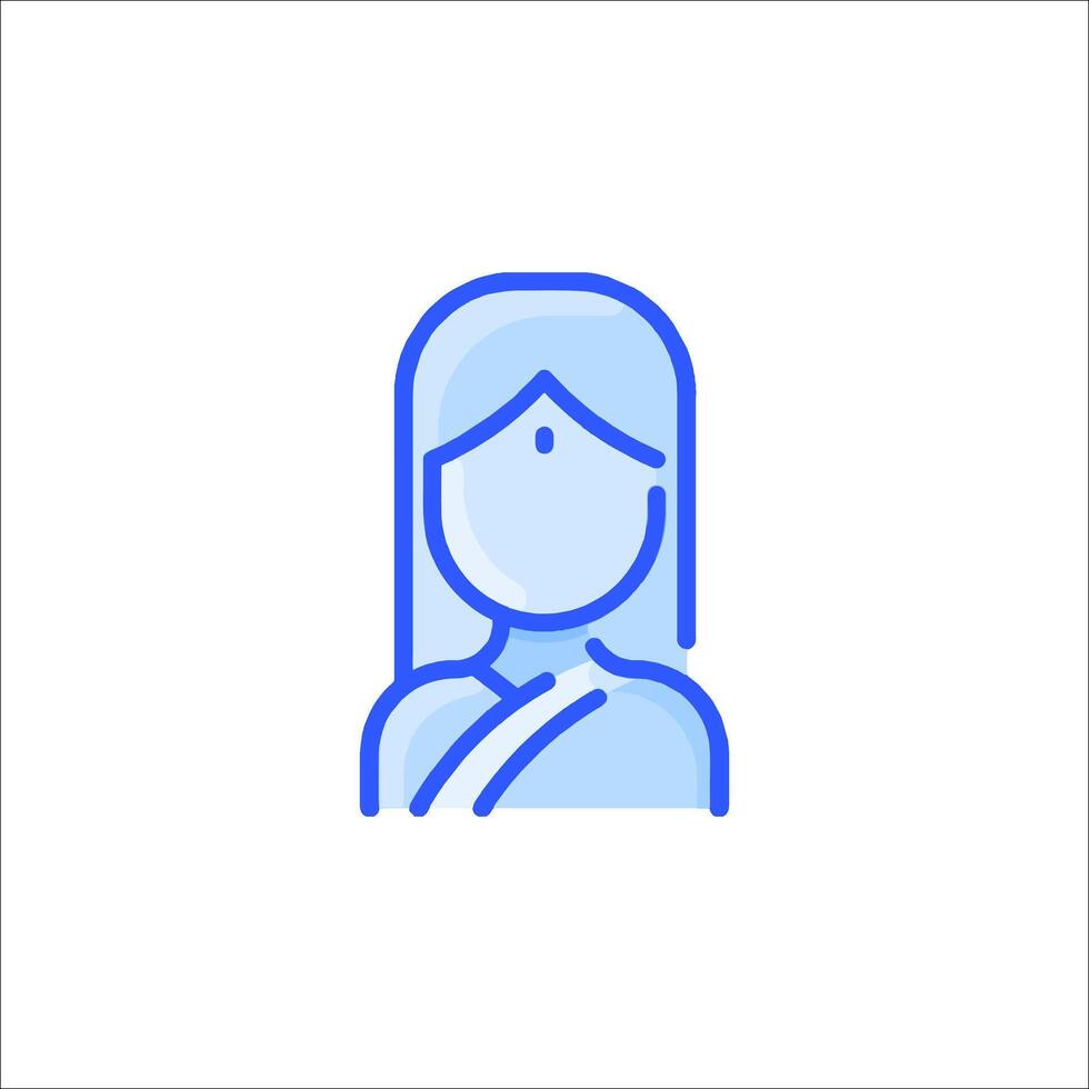 A woman with a blue sari icon vector