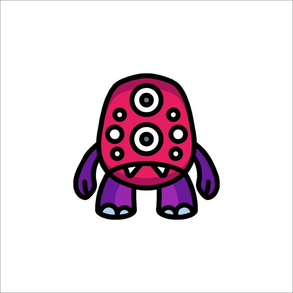A cartoon monster with eyes on its head vector