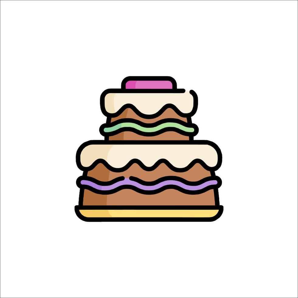 A cake icon with a layer of frosting vector