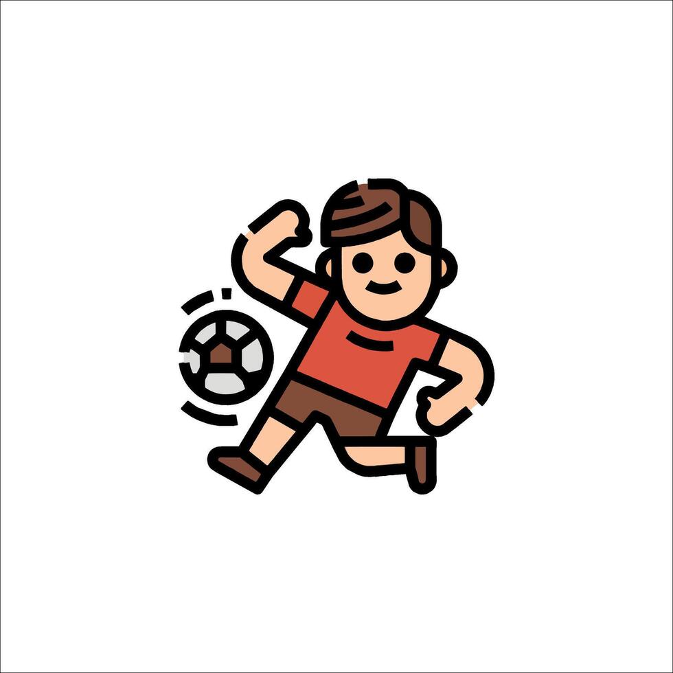 A cartoon man kicking a soccer ball vector