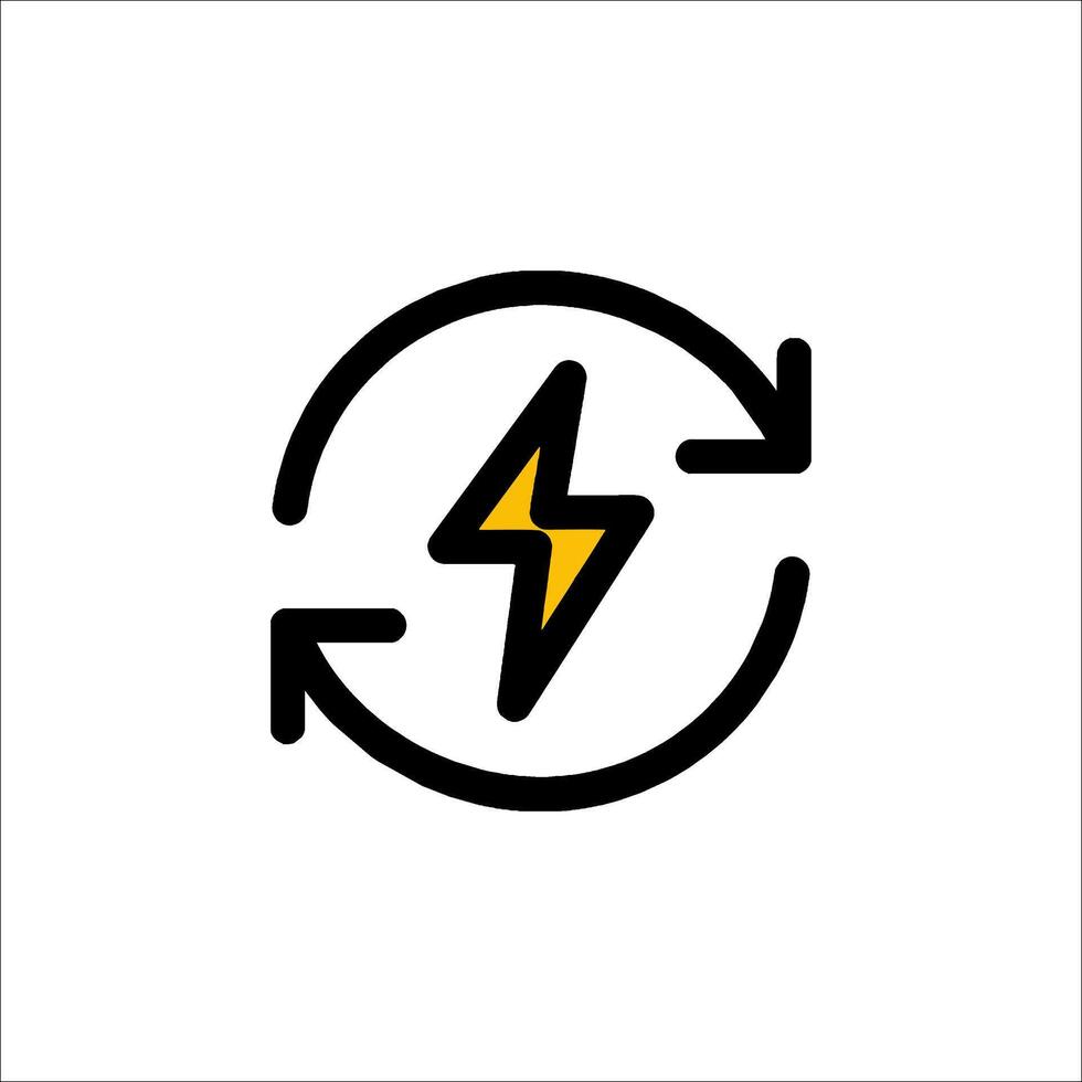 A black and yellow lightning bolt logo vector