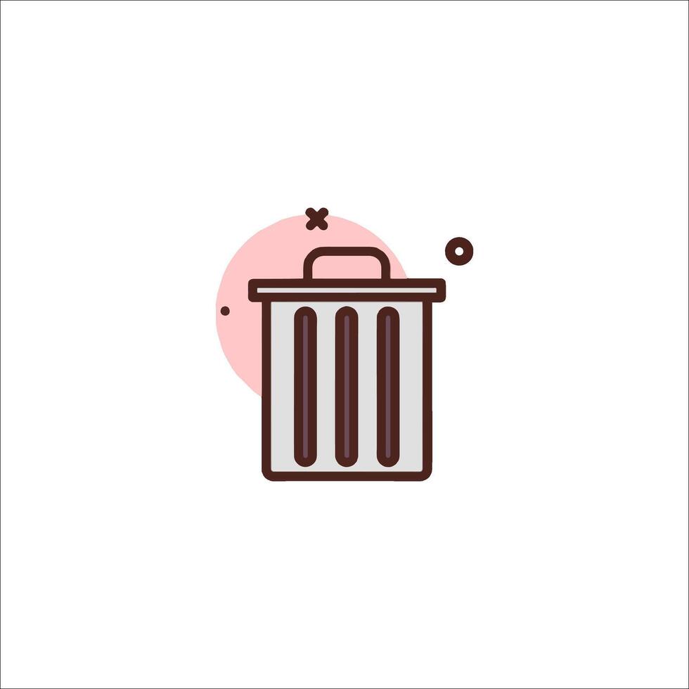 A trash can icon on a white background vector