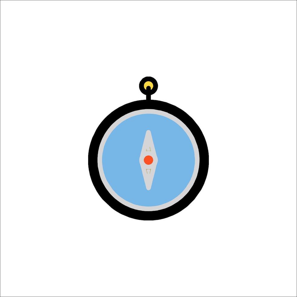 A flat icon of a compass on a white background vector