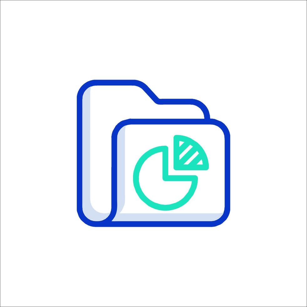 A folder with a pie chart on it vector