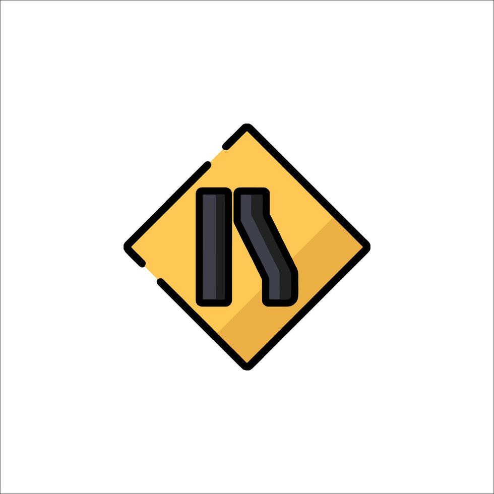 Two way road sign icon vector