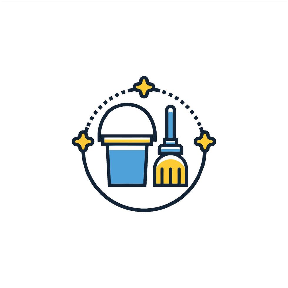 A blue and white logo for cleaning services vector