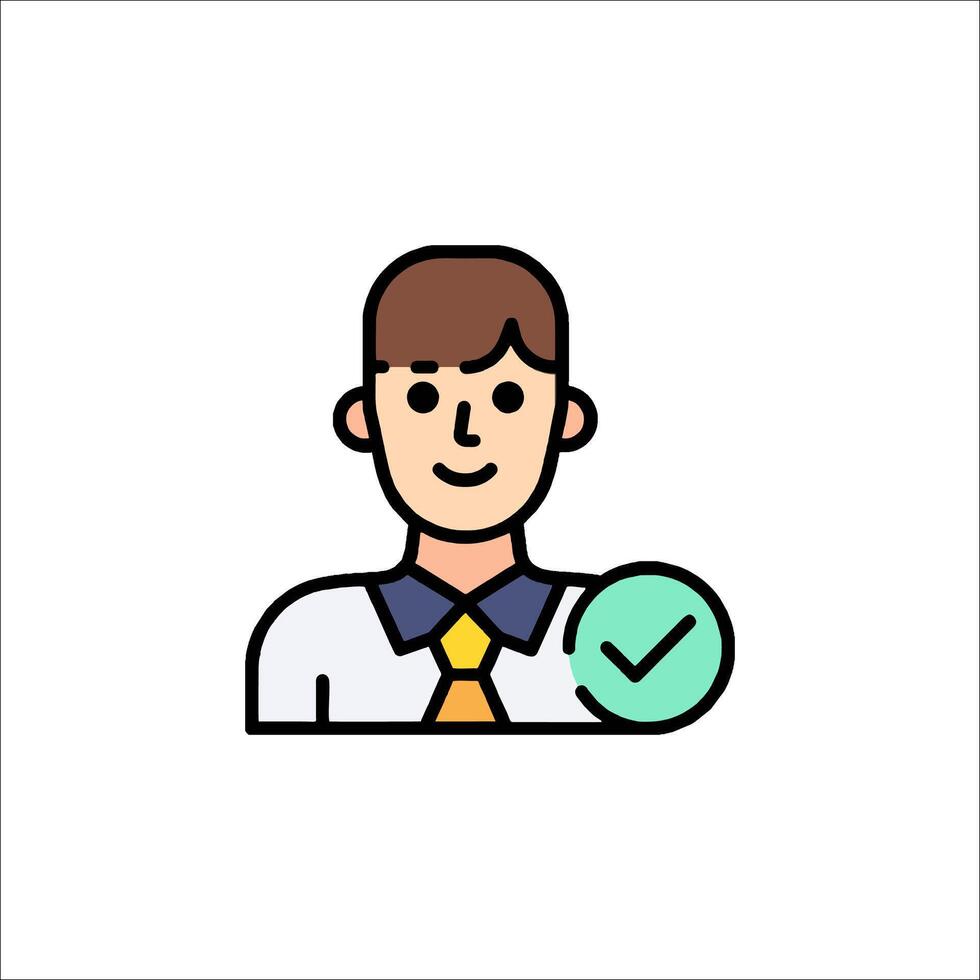 A man with a check mark icon vector