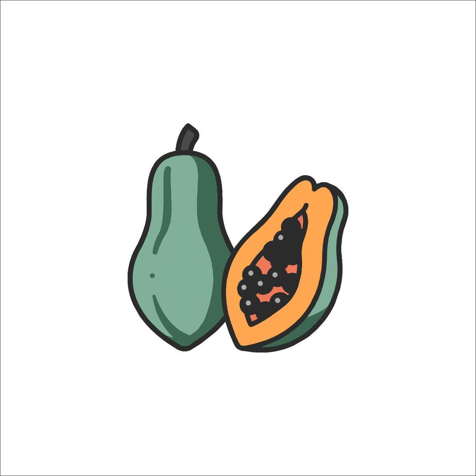 Papaya fruit icon illustration vector
