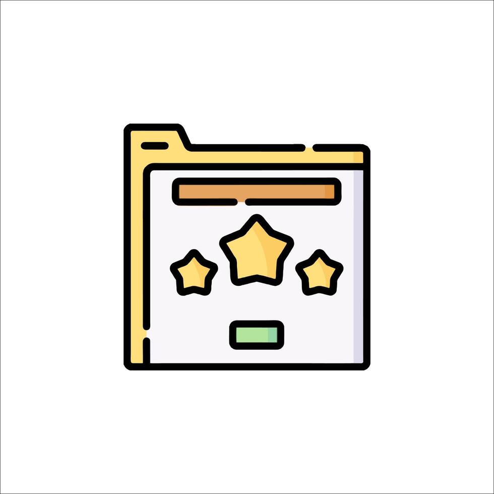 A star icon with a folder icon vector