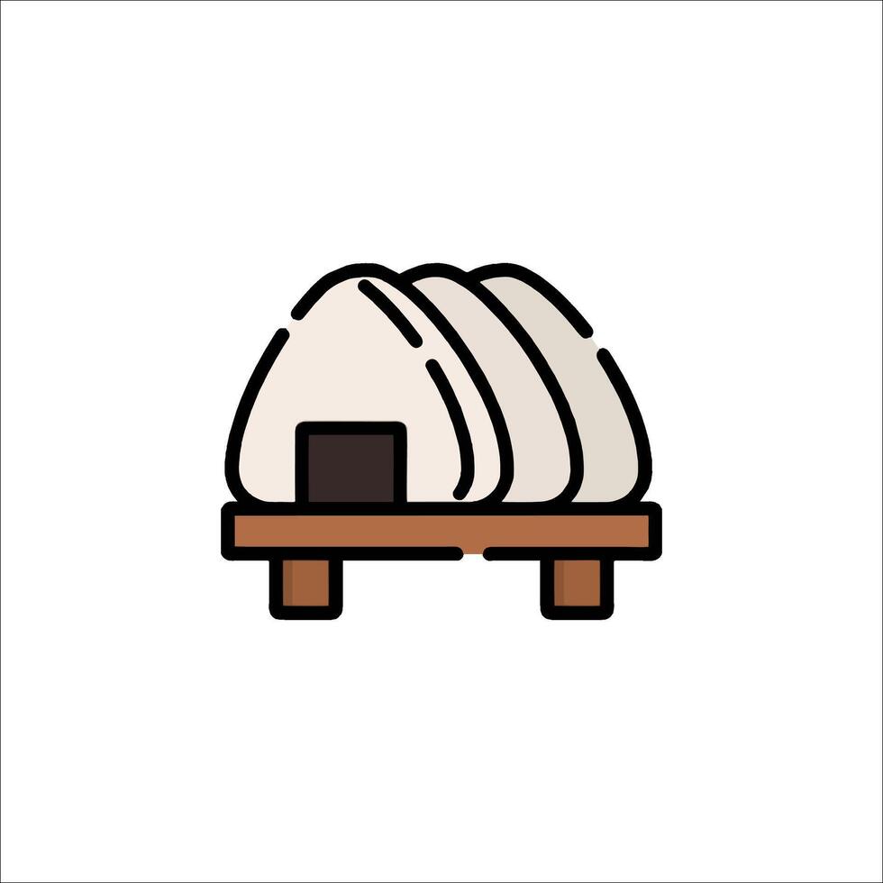 An icon of a small hut on a wooden platform vector