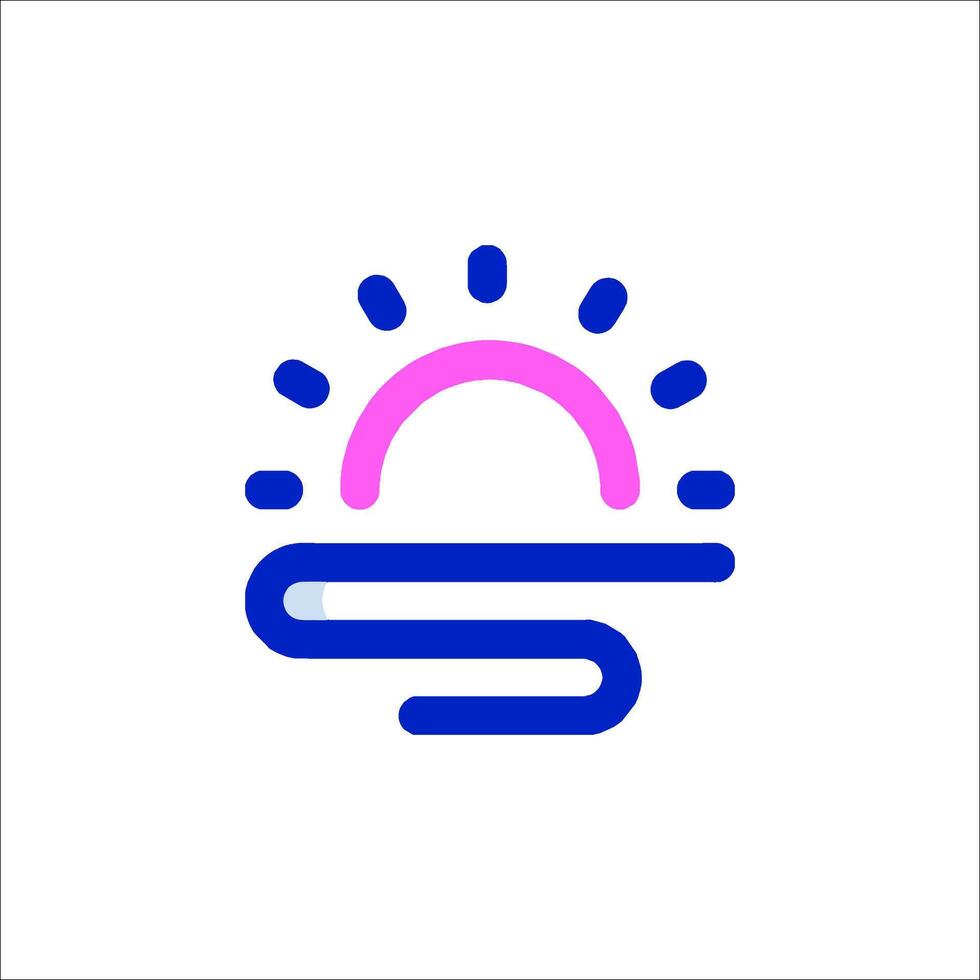 A blue and pink sun logo on a white background vector