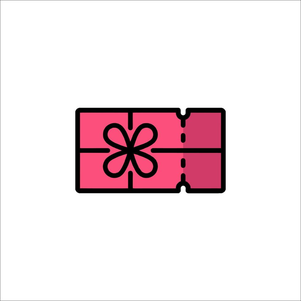 A pink gift box icon on a white background vector