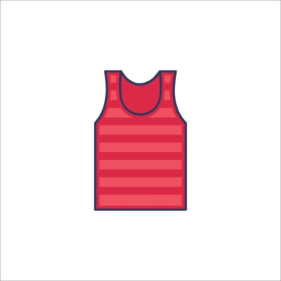 A red tank top with blue stripes vector