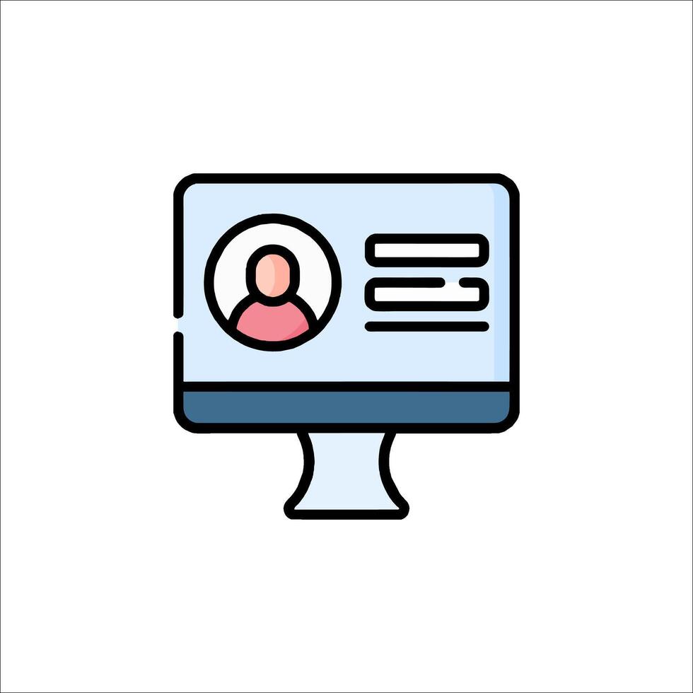 A computer screen with a person's face on it vector