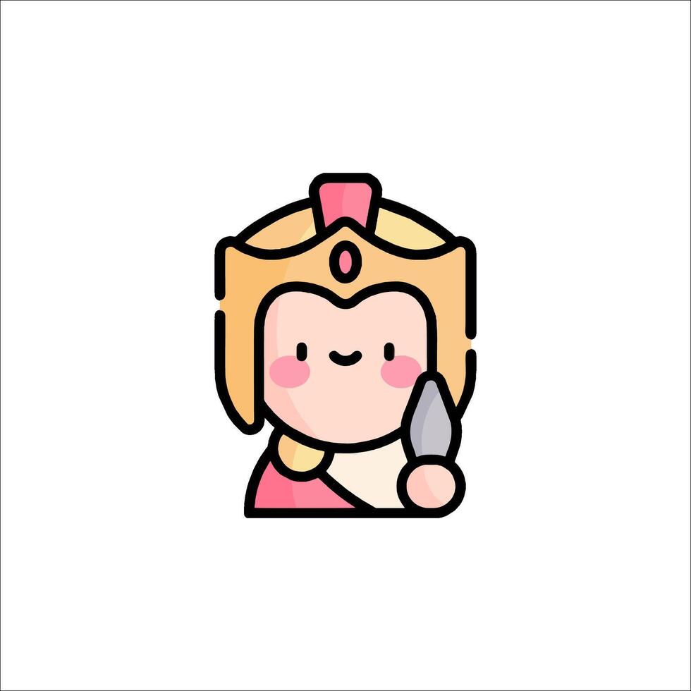 A cartoon character holding a sword vector