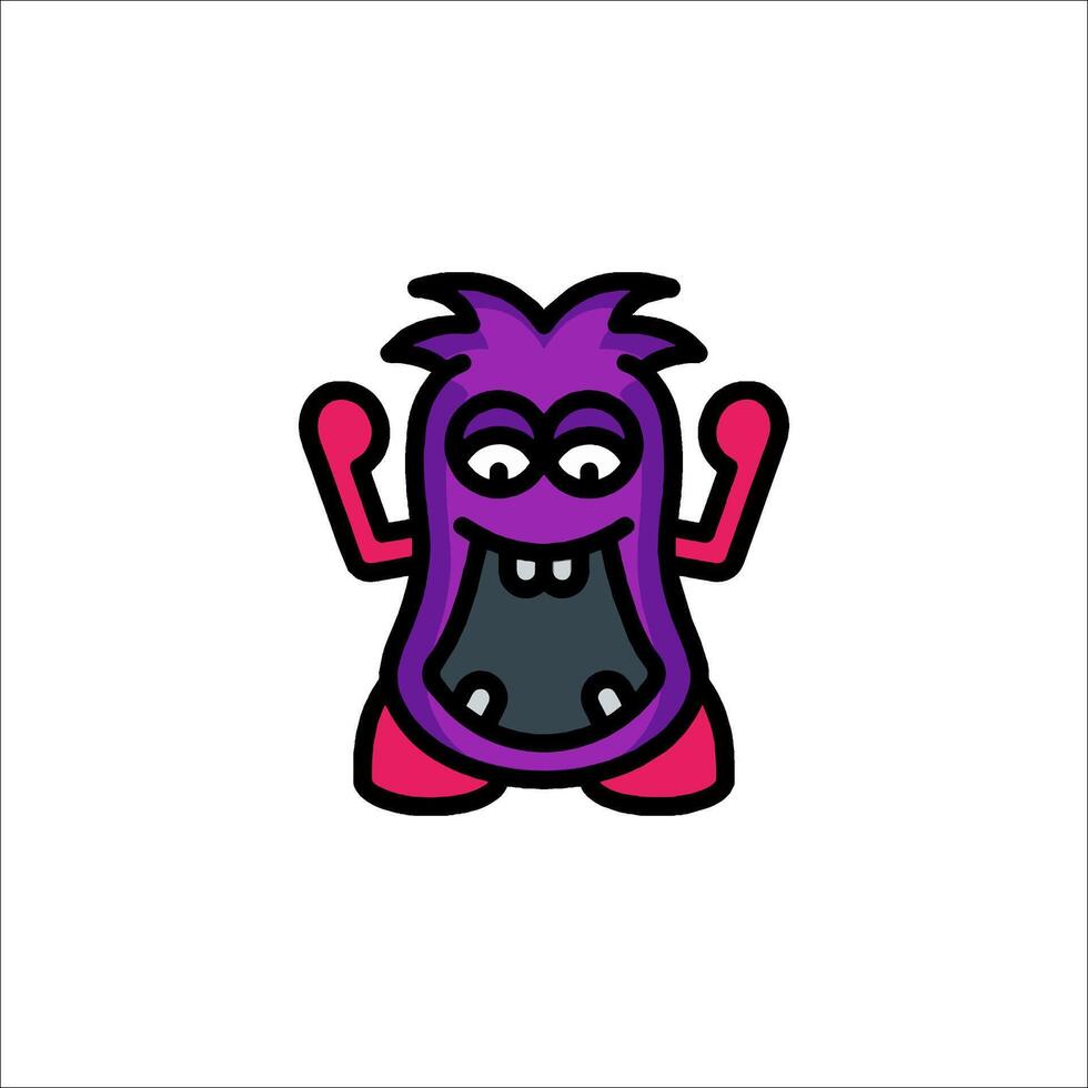 A purple monster with a big mouth and a pink tongue vector