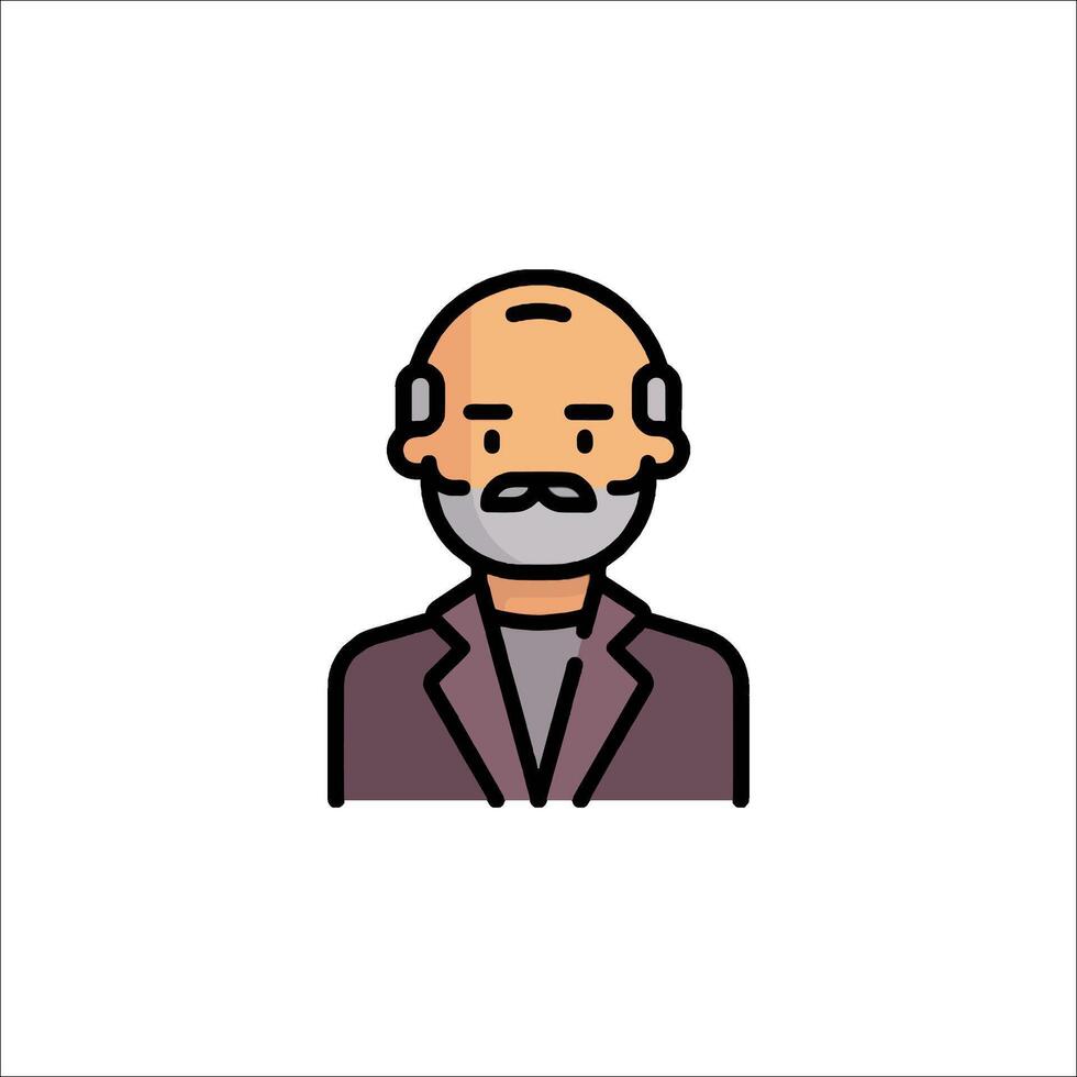 An old man with a beard and mustache vector