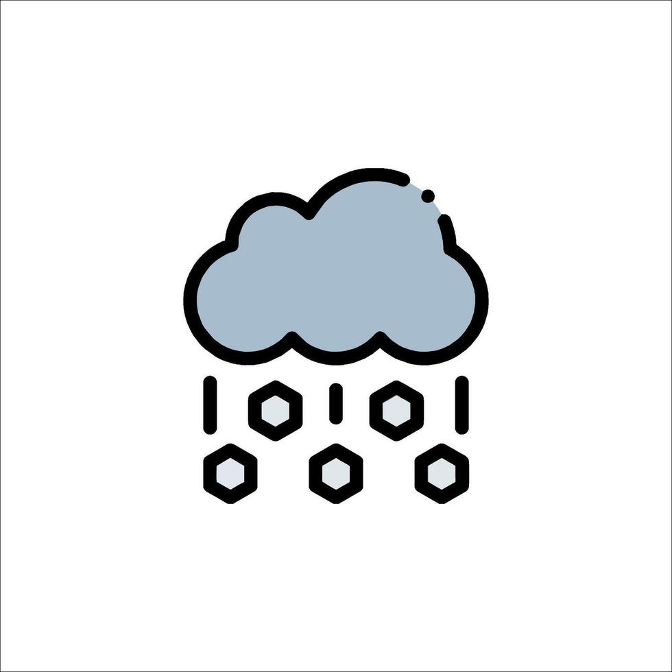Rain icon with hexagons and clouds vector