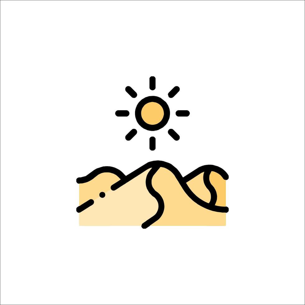 The sun is shining over a mountain and a path vector