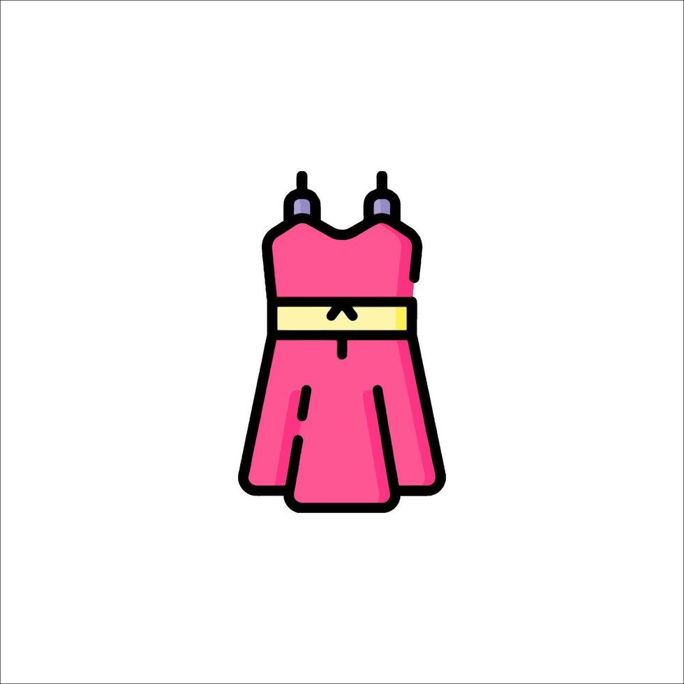 A pink dress on a hanger icon vector