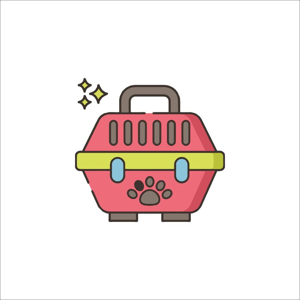 A pink suitcase with a dog's paw on it vector
