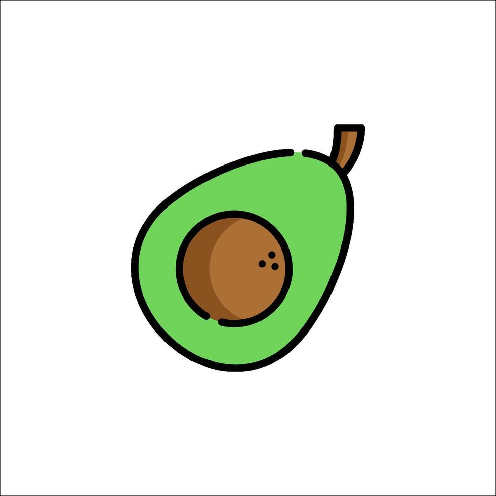 An avocado icon in a flat style vector