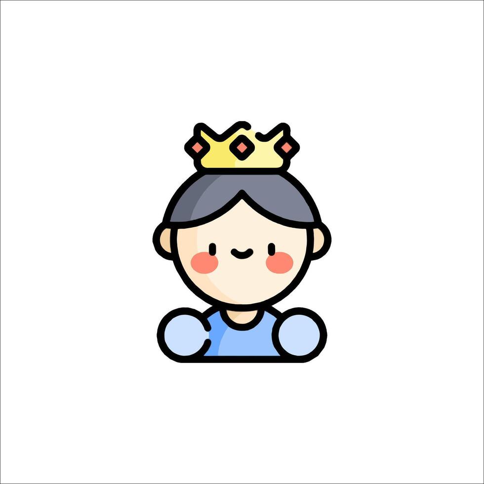 A cartoon character with a crown on his head vector